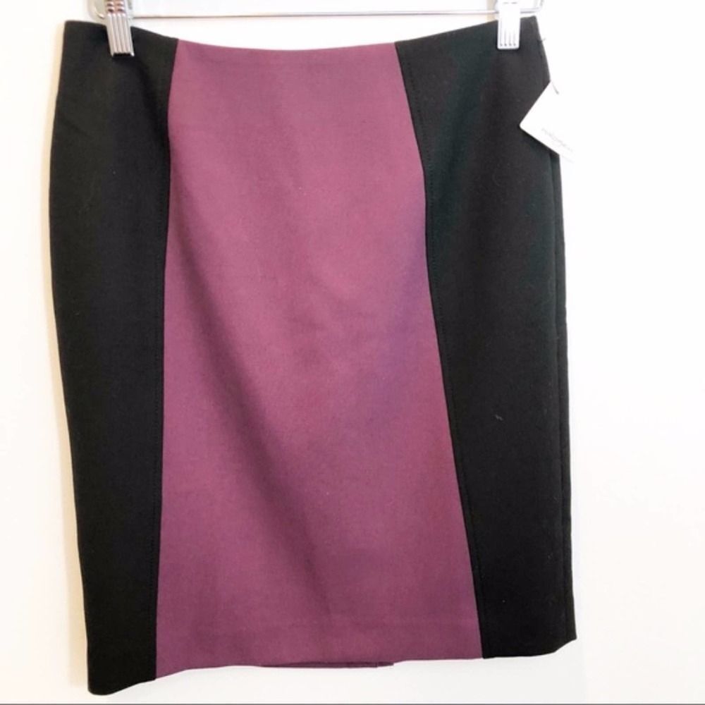Halogen Black Purple colorblock skirt NWT Size 6 Petite